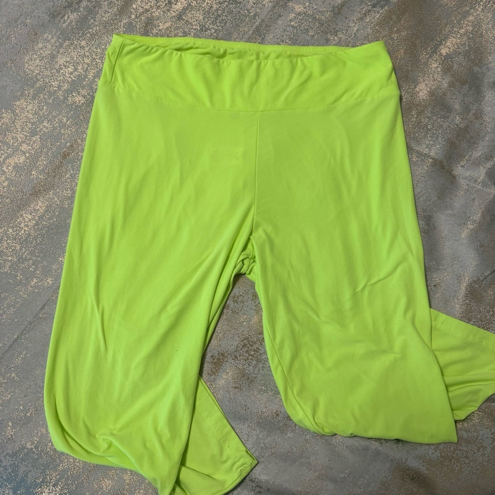 No Boundaries Neon Yellow/Green Leggings Plus Size XXL 19